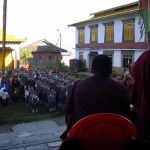 HE Jetsün Khandro Rinpoche addressing a group of school students and their teachers at Pema Yangtse.