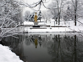 Winter view of Lotus Garden