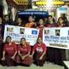 Monks gather for a photo before departing to the earthquake area.