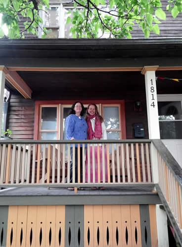 Nancy Floy and Julie Heegaard at the Osel Ling Teacher's House