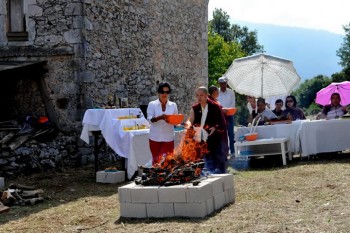 Fire puja offering on the new land of Rigdzin Gatsal, Fall 2011.