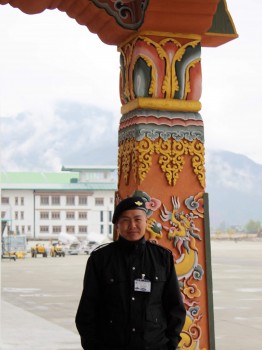 An airport officer at Paro.