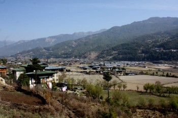 View of the beautiful Chokhur Valley in Bhumthang.