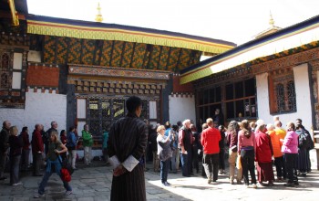 The courtyard of Jampa'i Lhakhang.