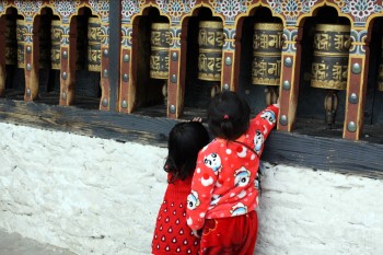 Prayer wheels at the Memorial Chorten.