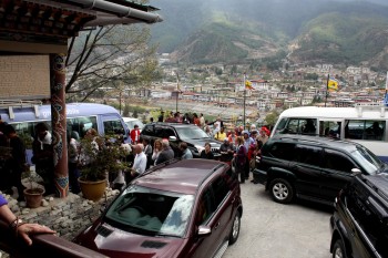 Gathering at a Thimphu hotel for a special luncheon.