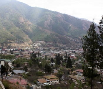 View of Thimphu from Chang Gangkha Monastery.