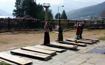 Prostration boards at the Memorial Chorten.