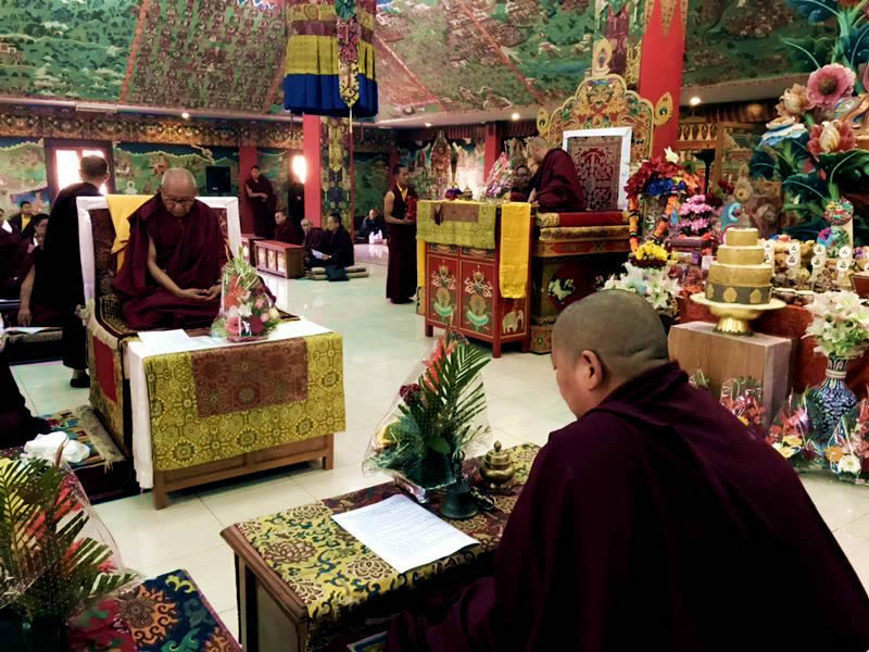 Kyabje Khochhen Rinpoche, HE Minling Khenchen Rinpoche and HE Minling Jetsün Khandro Rinpoche