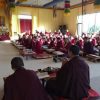 Mindrolling monks lead students during a practice